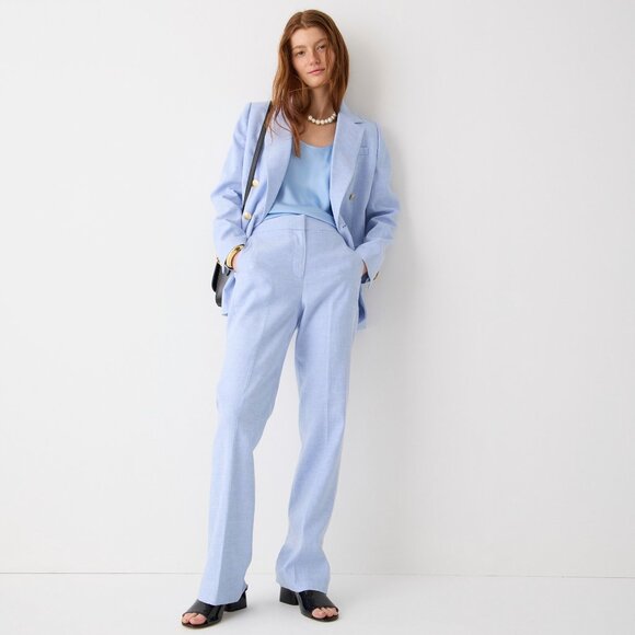 NWT Womens Size 18 18x32 J. Crew Willa Full Length Stretch Linen Flare Pant NEW - Picture 2 of 4